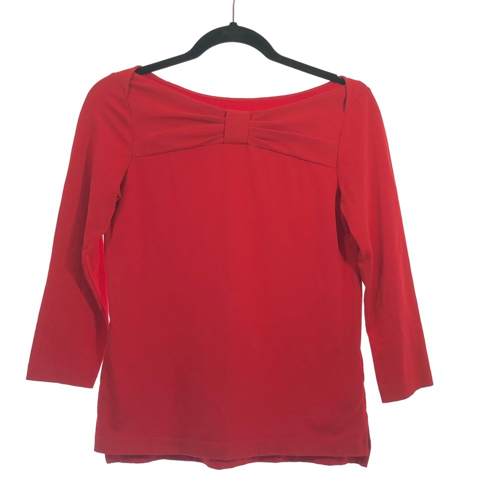 Kate Spade Top Small Wheaton Red Bow Boat Neck